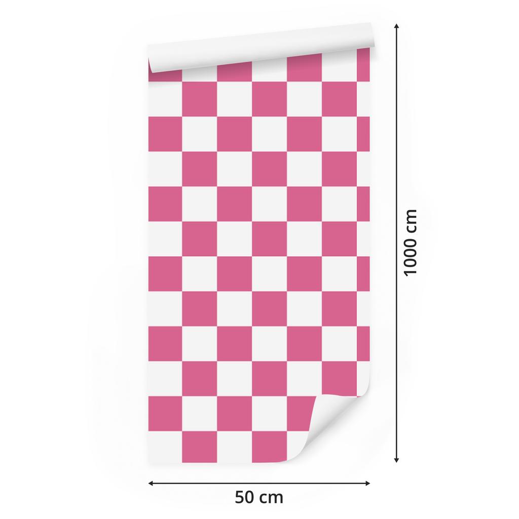 Checkerboard Wallpaper In Powder Pink and White, Powder Pink Background 50x1000