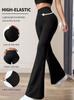Women's Spring and Summer High-Waisted Tight-Fitting Flared Pants, Slim Leg Long Black Pants, Thin Wide Leg Pants for Slim Women