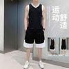 Men's 2026 Summer Sleeveless Ice Silk Basketball Training Vest and Shorts Set - Quick Dry and Loose Fit