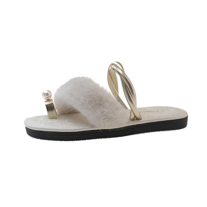 Modischer Zehen-French-Slipper mit flachem Boden für Damenbekleidung im Sommer 2025 Neue modische, lässige Zehen-Strandsandalen