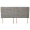 VidaXL Tête de lit avec oreilles Gris clair 203x23x118-128 cm Velours3118162