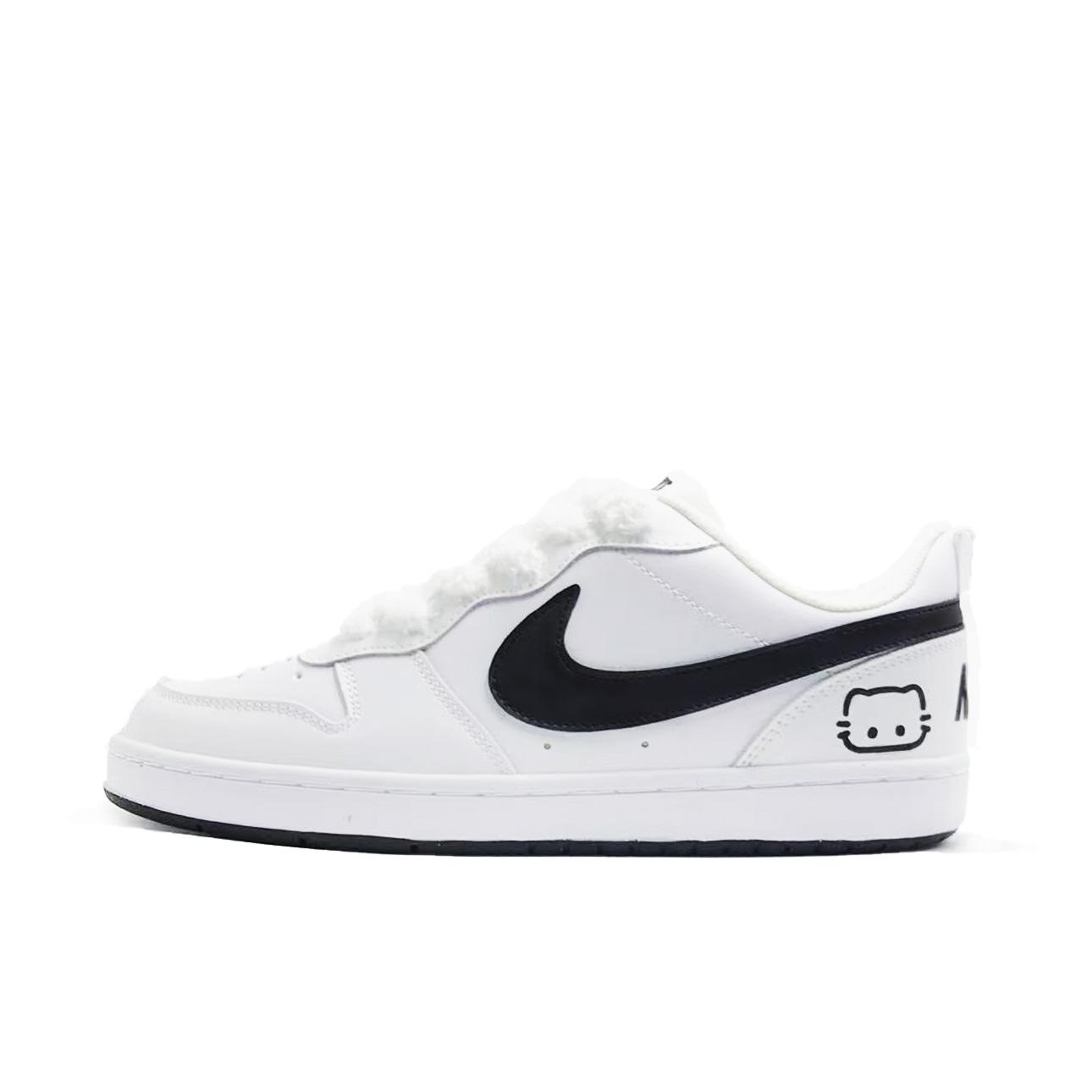 

Nike Court Borough Milk White Cat Synthetic Leather Low top Skateboard Shoes Unisex Black White DV5456-104(Team1709-) 36.5