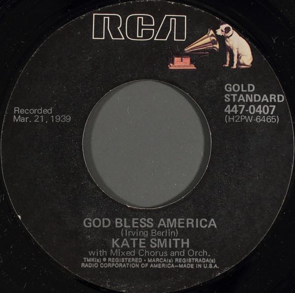 

7inch Record KATE SMITH 2 God Bless America Star Spangled B 4470407 RCA 1989 US Military Used