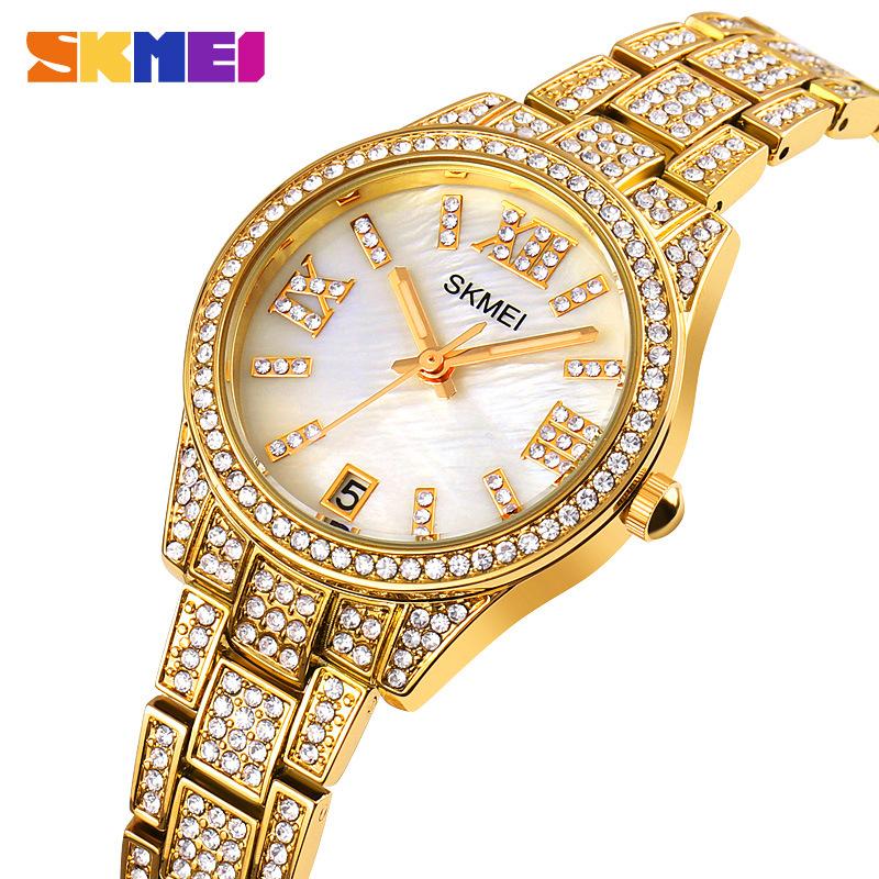 

Часы Moment красивые женские нишевые легкие роскошные часы высокого класса с бриллиантовой пластиной из рябчика кварцевые часы для девушек золотой