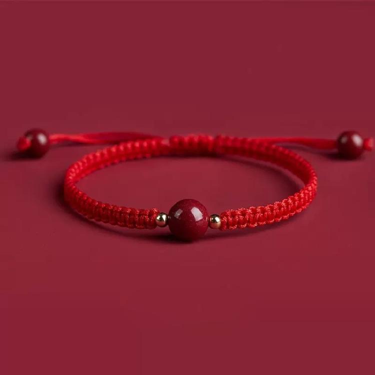 Red Rope Couple Bangle High Content Cinnabars Women's Single Bead Bracelet/Triple Beads Wrist Chain Three Lives Together