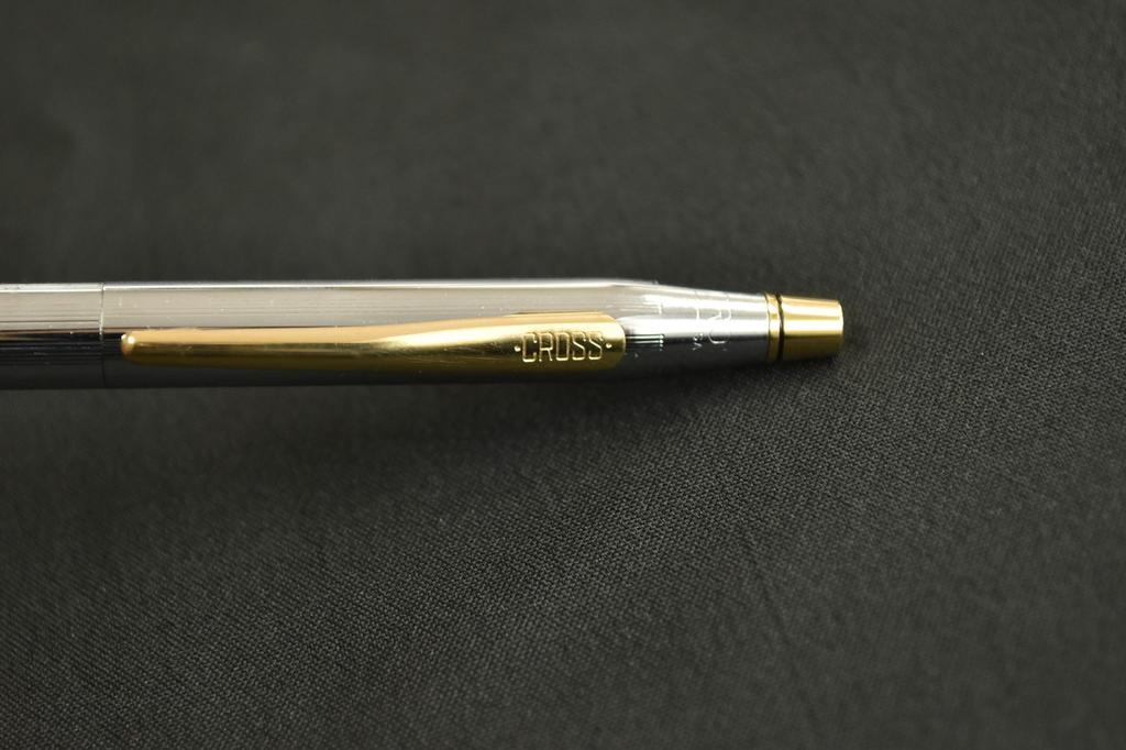 Vintage Cross Classic Century Medallist Ballpoint Pen Silver Gold Trim USA