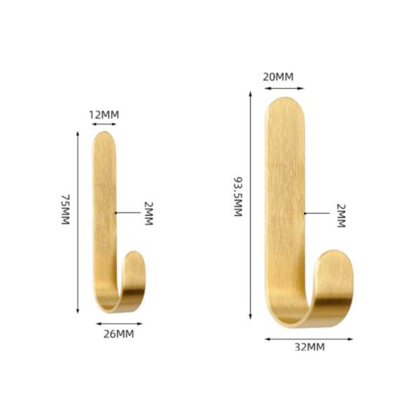 Wall Hooks & Hangers Modern Simple Gold Wall Hooks Home Storage Organisation