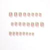 24PCS Press Fake Nails Short Coffin False Nails French Green Edge And Fresh Square Nail 10ml