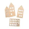 Houses with Wood Pattern - Rayher - 62891505 - Fscmixcred. - 15.1x18.8cm - Nature