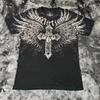Mens Trendy Short Sleeve T-Shirt With 3D Digital Wing Print Breathable Quick-Dry Cotton Blend Slim Fit Casual Wear