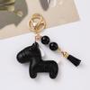 Cute Pony Keychain Creative Cartoon Leather Animal Pendant Keyring  Trendy Bag Charm Handbag Hanging Decoration Gifts