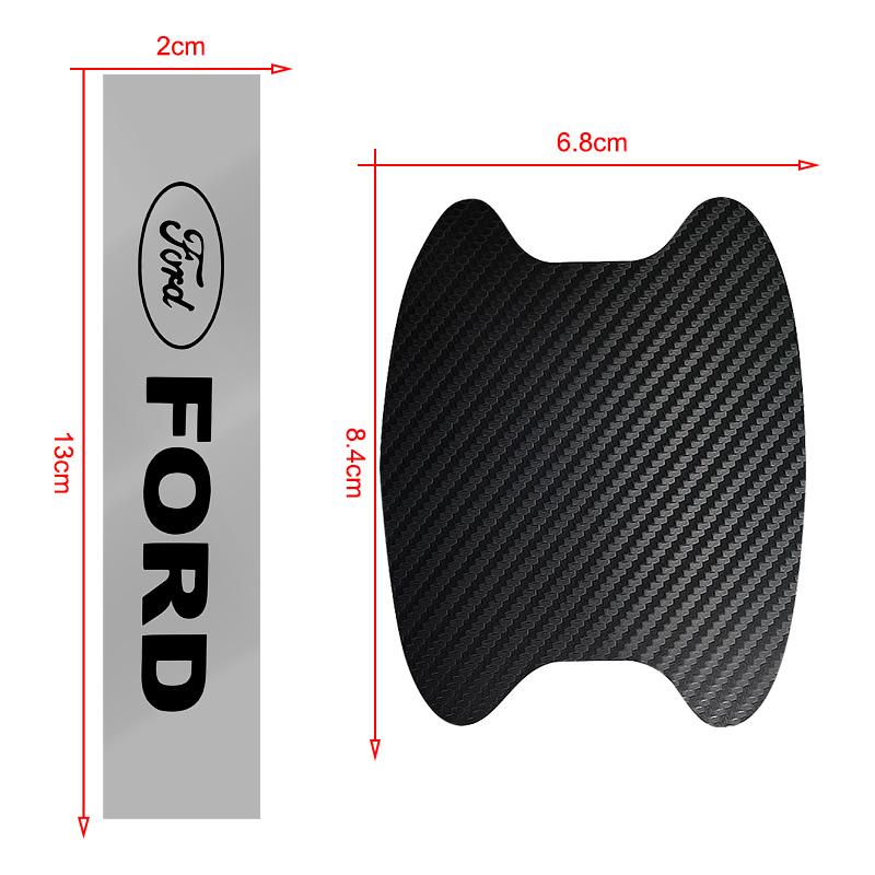 Car Door Sticker Carbon Fiber Scratches Auto Handle Protection Film For Ford F150 F250 Edge Escape Transit Fusion