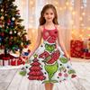 Children's Fashion Casual Christmas Print Off-Shoulder Punk Vintage Dress