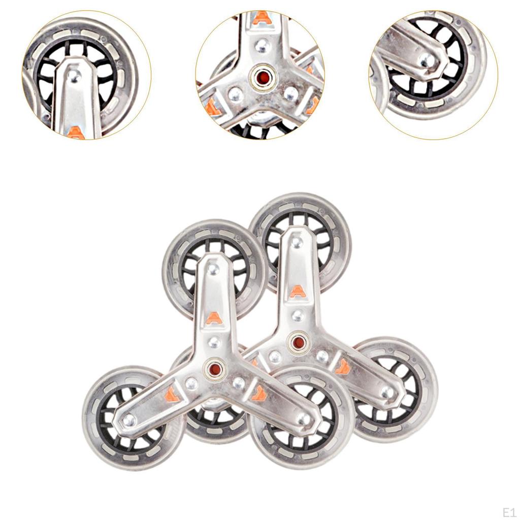 2Pcs Trolley Triangle Wheels Replacement Lightweight Stainless Steel Utility Anti Slip Stair Climber