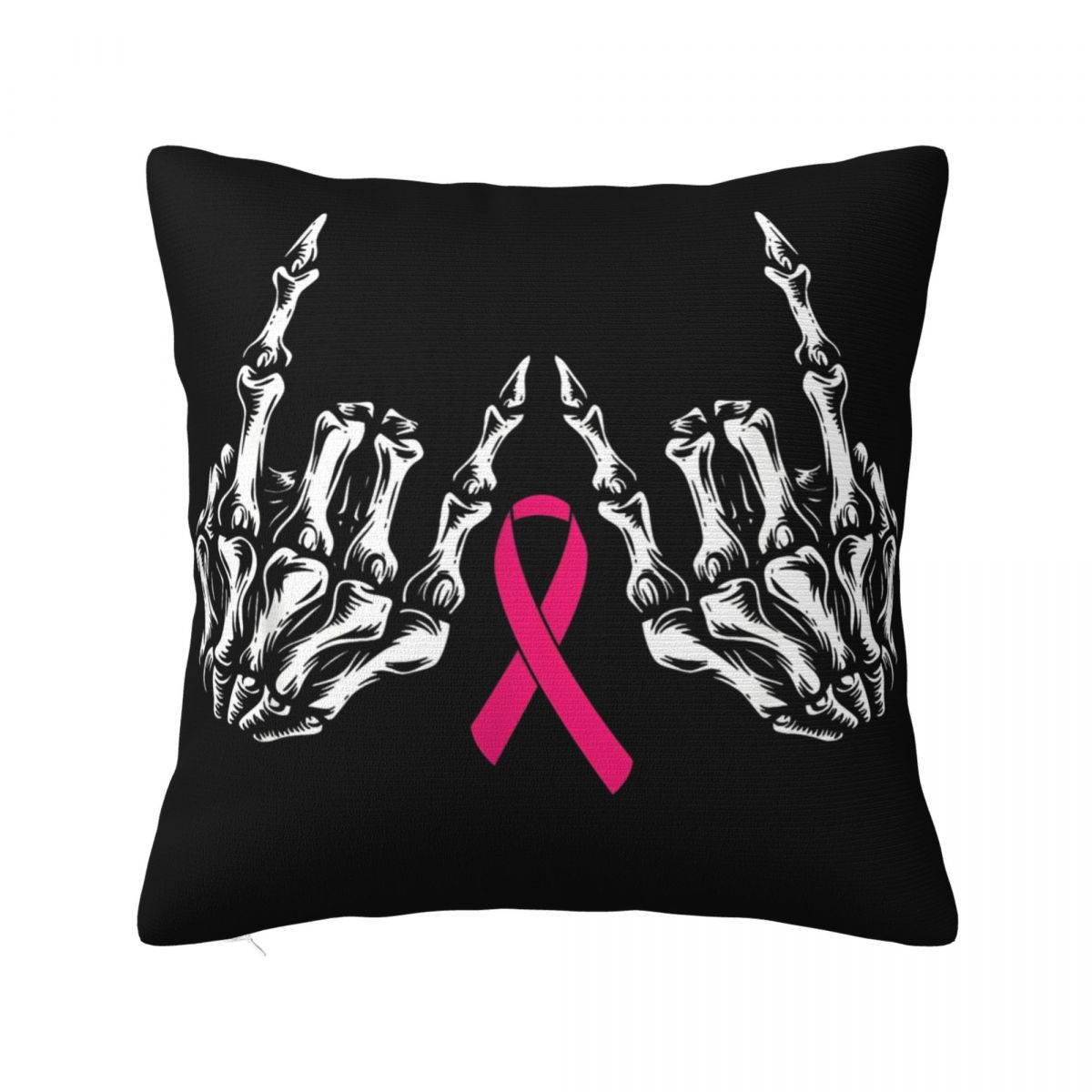 In This Family Nobody Fights Alone Breast Cancer Awareness Square Pillow Case Polyester Decorative Pillow Fashion Cushion Covers 30x30cm 12x12in
