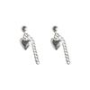Internet Celebrity Unique Face Thin Earrings Cross-Border Foreign Trade Supply Three-Dimensional Small Love Fringed Stud Earrings Long