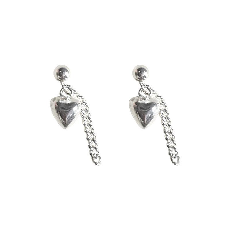 Internet Celebrity Unique Face Thin Earrings Cross-Border Foreign Trade Supply Three-Dimensional Small Love Fringed Stud Earrings Long