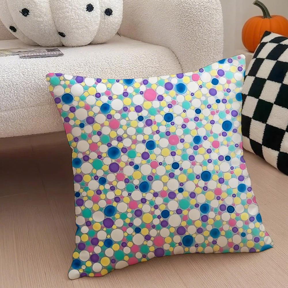 DOT ART YYAYOI KUSAMA Cushion Cover Throw Pillow Cover Hidden Button Durable Polyester Chair Cushion