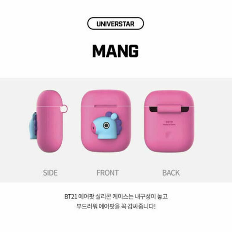 (Mang+Shooky)BTS BT21 Offiziell Für AirPods Hülle Silikonhülle Skin
