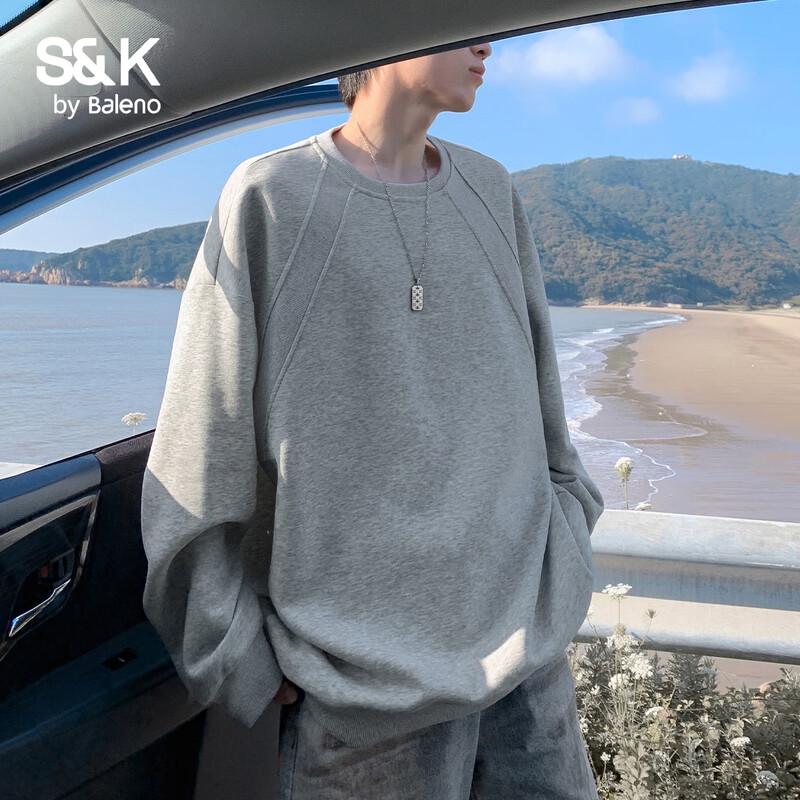 Baleno Men's S&K Series Pure Color Raglan Sweatshirt