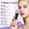 7 in 1 EMS Facial Massager Face Beauty Instrument with Induced Vibration and Hot Compress Face Skin Care Tool LED Light Therapy