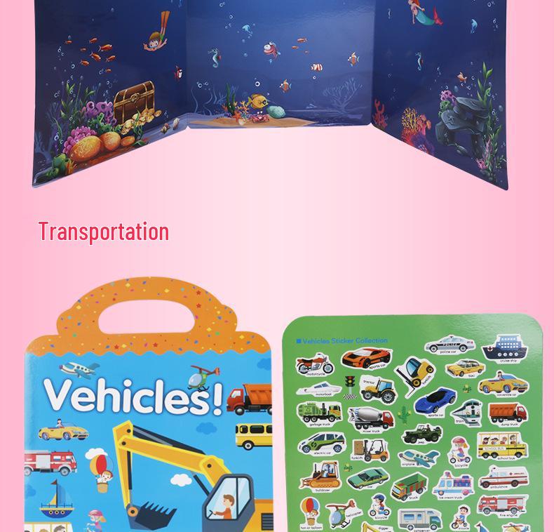 Cross-Border DIY Children's Sticker Activity Book - Early Education & Focus Training with Removable, Reusable Stickers
