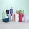 Stainless Steel Vacuum Insulated Travel Mug With Straw Lid Double Wall Coffee Cup Car Office Outdoor Use