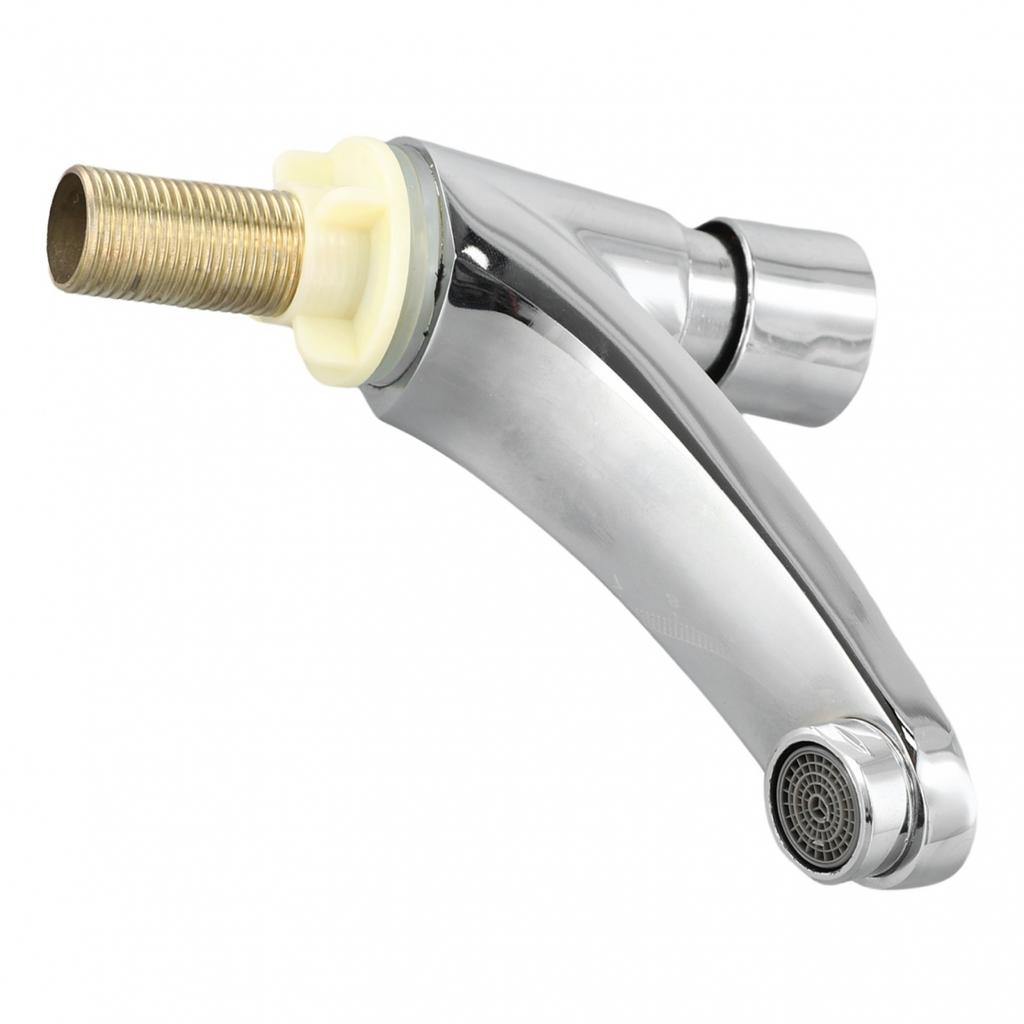 Self Closing Bathroom Faucet with Chrome Finish for Water Conservation