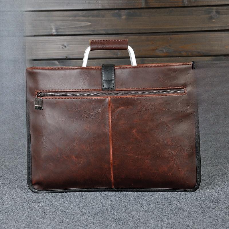 Men's Casual One-shoulder Messenger Trendy Bag Crazy Horse Leather Men's Bag Retro Handbag Simple Atmosphere File Bag