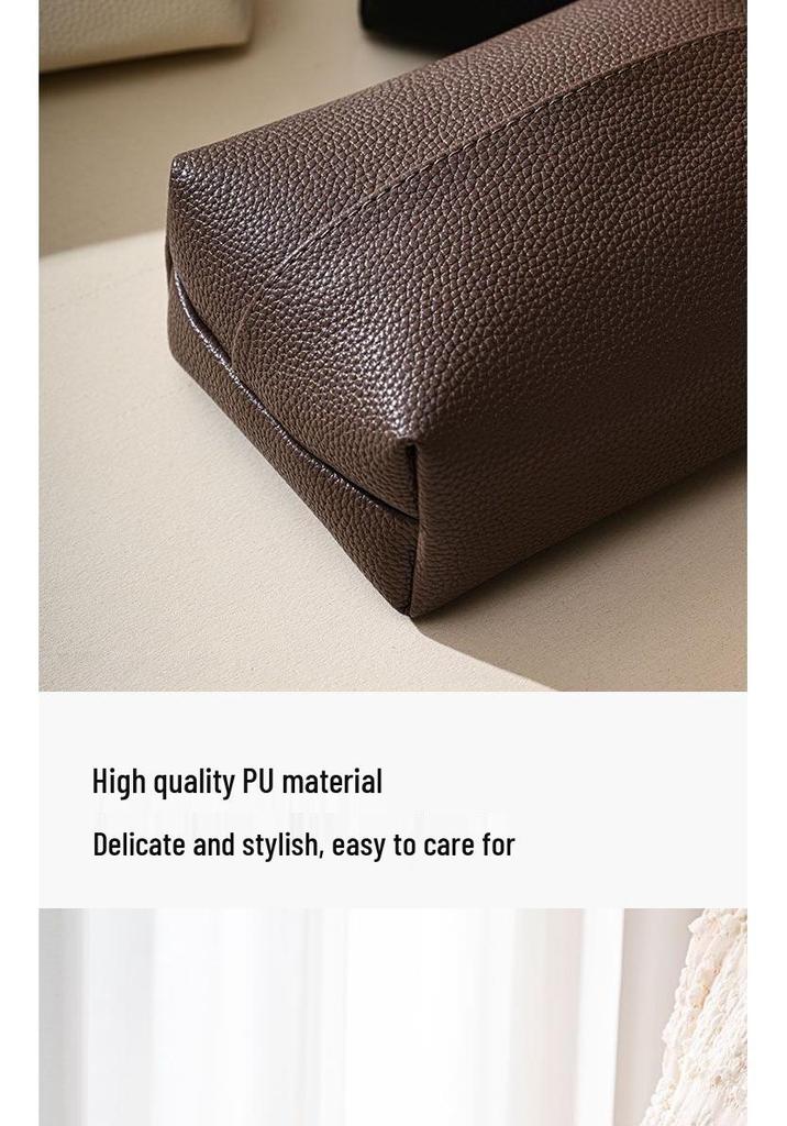 Lychee Pattern Leather Tissue Box for Home, Living Room, Hotel, or Restaurant - Stylish and High-Quality Napkin Holder