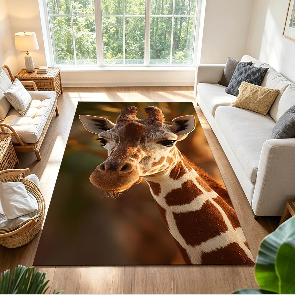 Jungle Giraffe Adventure Non-Slip Home Carpet Design for Office Decor Living Room Bedroom Gift