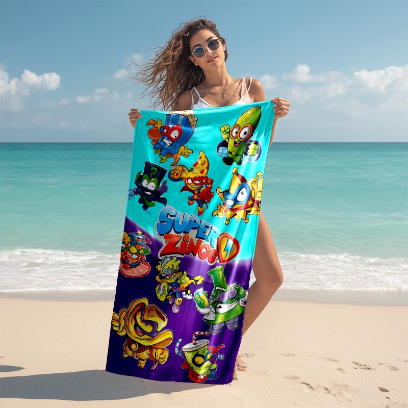 Beach Towel with Superthings3 Pattern - soft,absorbent,machine washable Lightweight&Modern,swimming,Travel Essentials