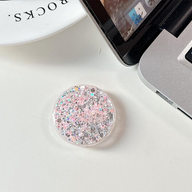 Color Sequins Glitter Round Rhinestones Mobile Phone Airbag Bracket Magnetic Paste Ring Simple Niche Desktop Watching Drama