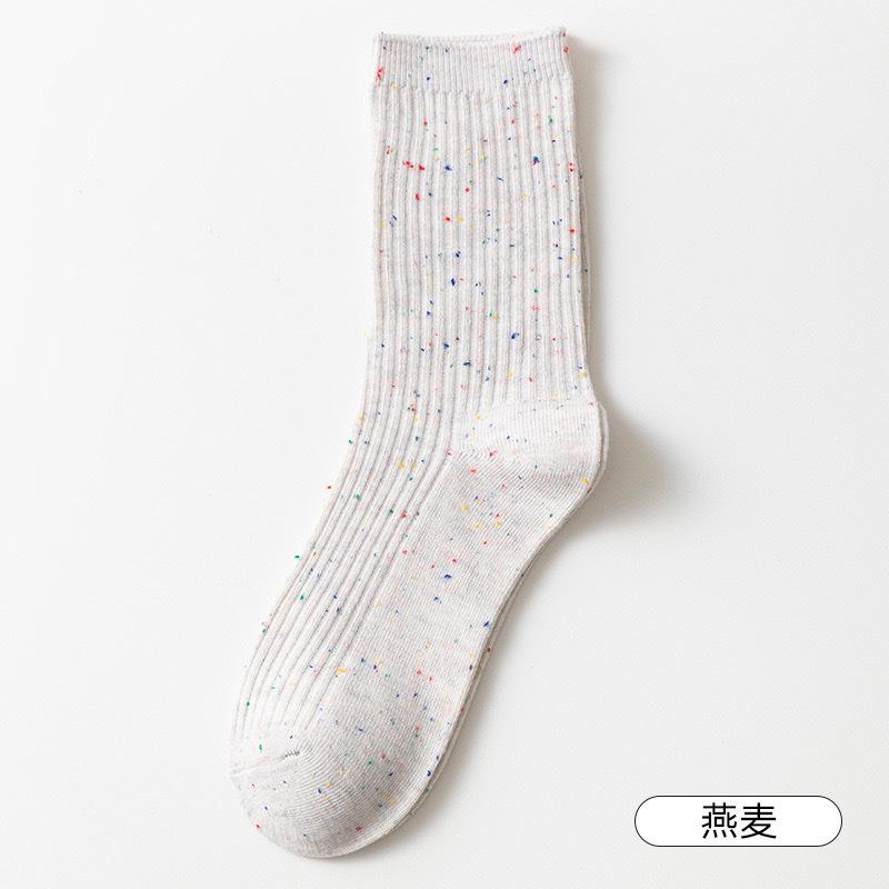 Oatmeal Stacking Socks Children'S Spring And Autumn Medium Tube Socks Pure Cotton Trendy Idea Yarn Confinement Stockings Summer Thin