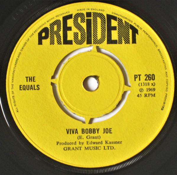 

7inch Record EQUALS - Viva Bobby Joe PT260 President Recor 1969 UK Rock Used