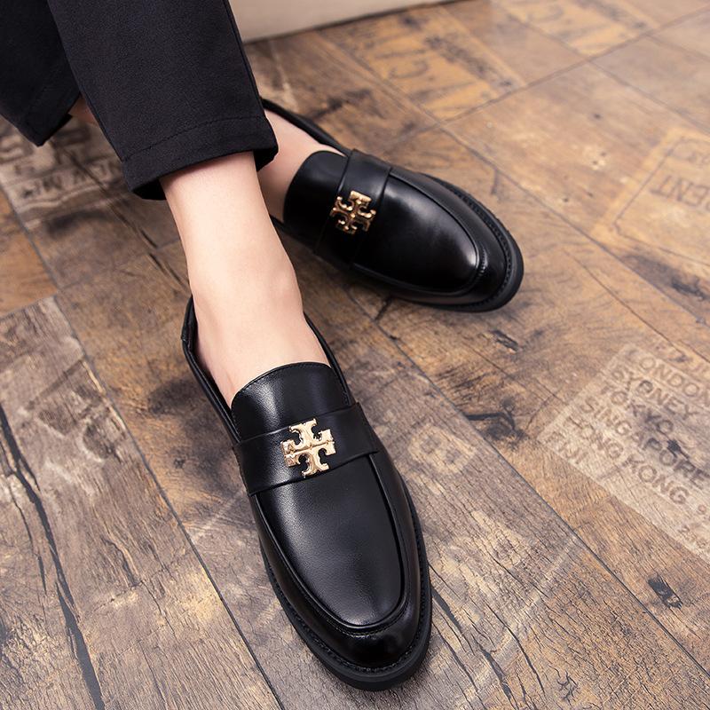 Dress pointed lazy shoes British young hairstylist small leather shoes