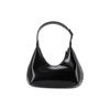 By Far Bernsteinfarben Unifarben Vintage High-End Reißverschluss Leder Achseltasche Halbmond Hobo Handtasche Damenhandtaschen Schwarz 20PFBASBLWSMA