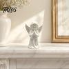 Talos 3D Printed Praying Angel Statue, Elegant Matte White Cherub Figurine with Detailed Wings, Durable Minimalist Ornament for Living Room Decor and