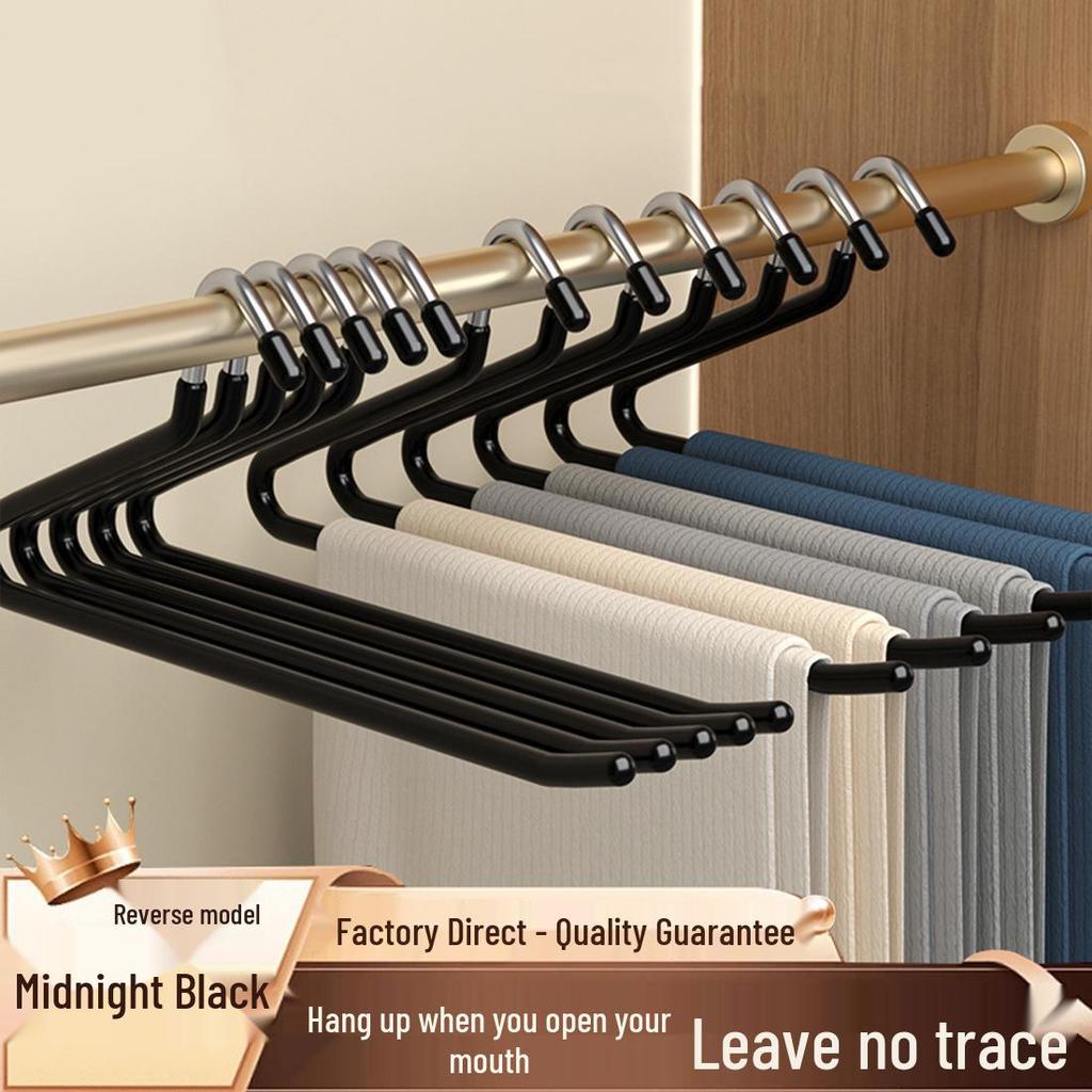 Goose-shaped Non-slip Pants Hanger with Traceless Z-design for Wardrobe Storage.