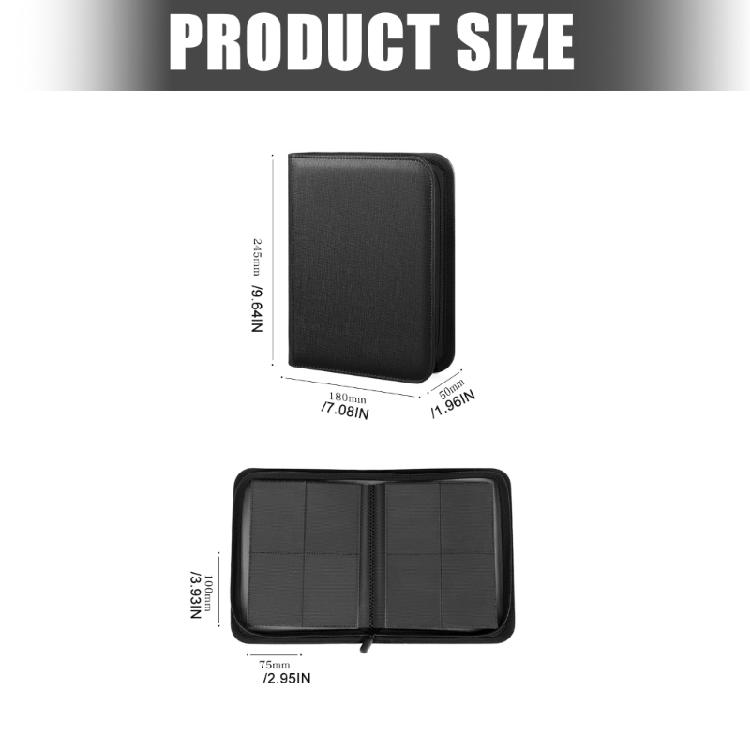 PU Leather Card Collection Book Trading Card Organizers Features 160 Capacity Secure Card Slots and Side Access Design