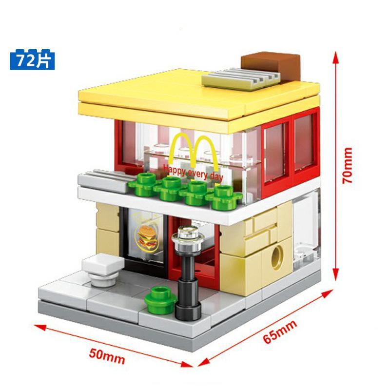 Building Blocks Mini Street View Building Blocks Compatible Building Blocks Children's Educational Assembling Building Blocks