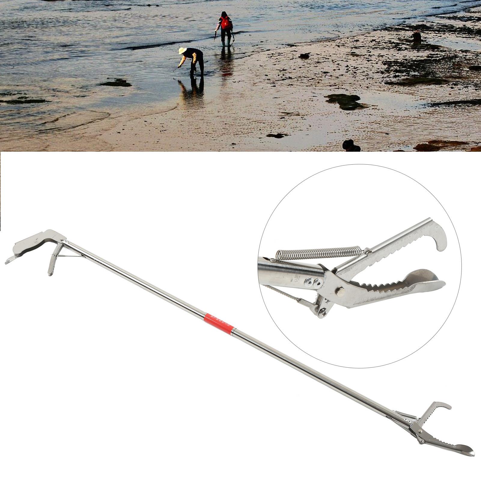 

Stainless Steel Crab Tongs Skid Resistance Slotted Tip Design Multifunction Fishing Scissor Tongs for Fishing