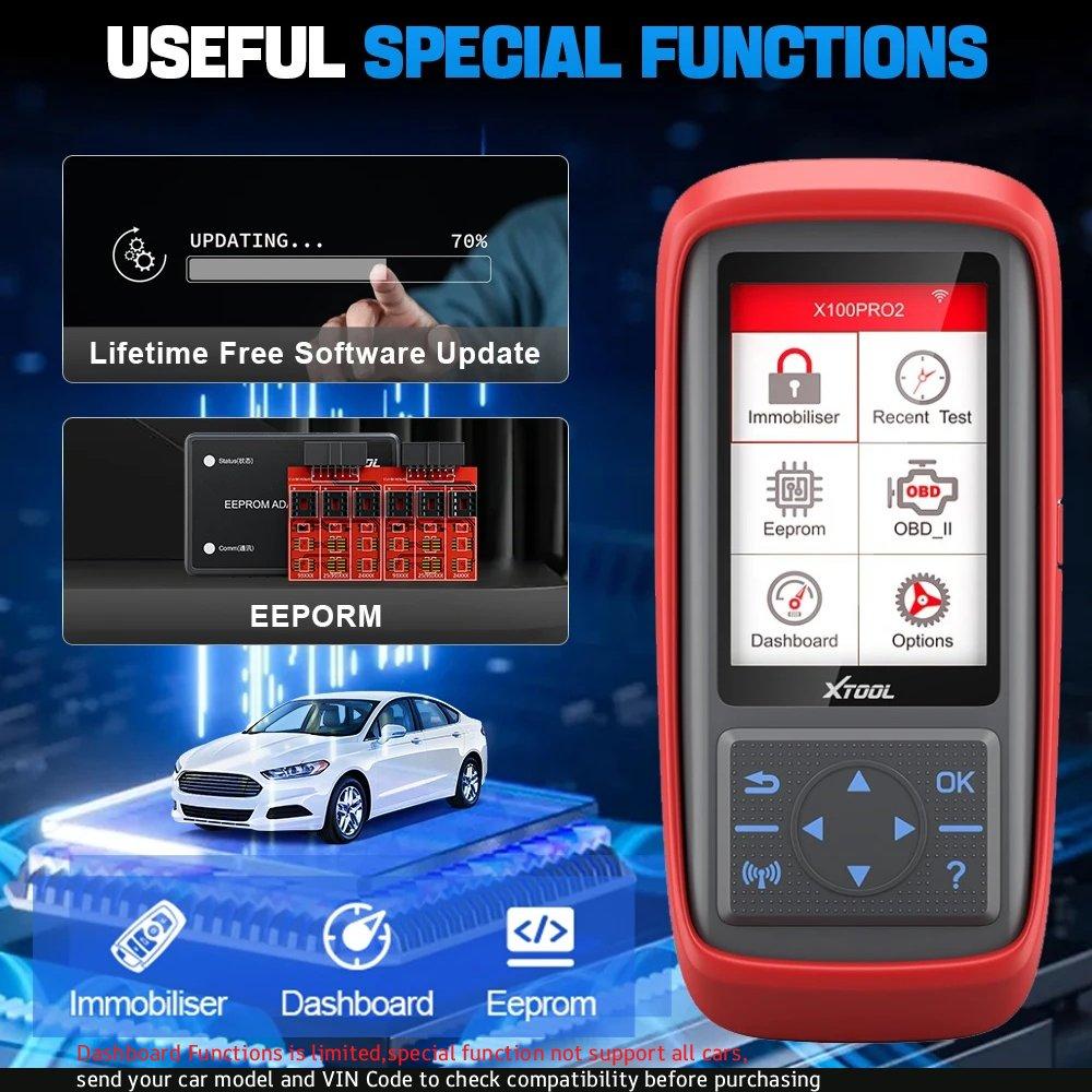 Stoc SUA UE XTOOL X100PRO2 Programator Chei Auto Instrument Service Immo Resetare Scanner Citire Coduri OBD2 cu EEPROM Utilizare Gratuită pe Viață