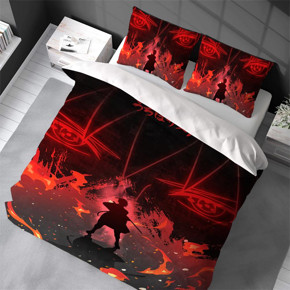 N-Naruto Animes Duvet Cover Set Home Style Bedding Soft Laundry Cotton Bed 3 Piece Set Student Dormitory Gift