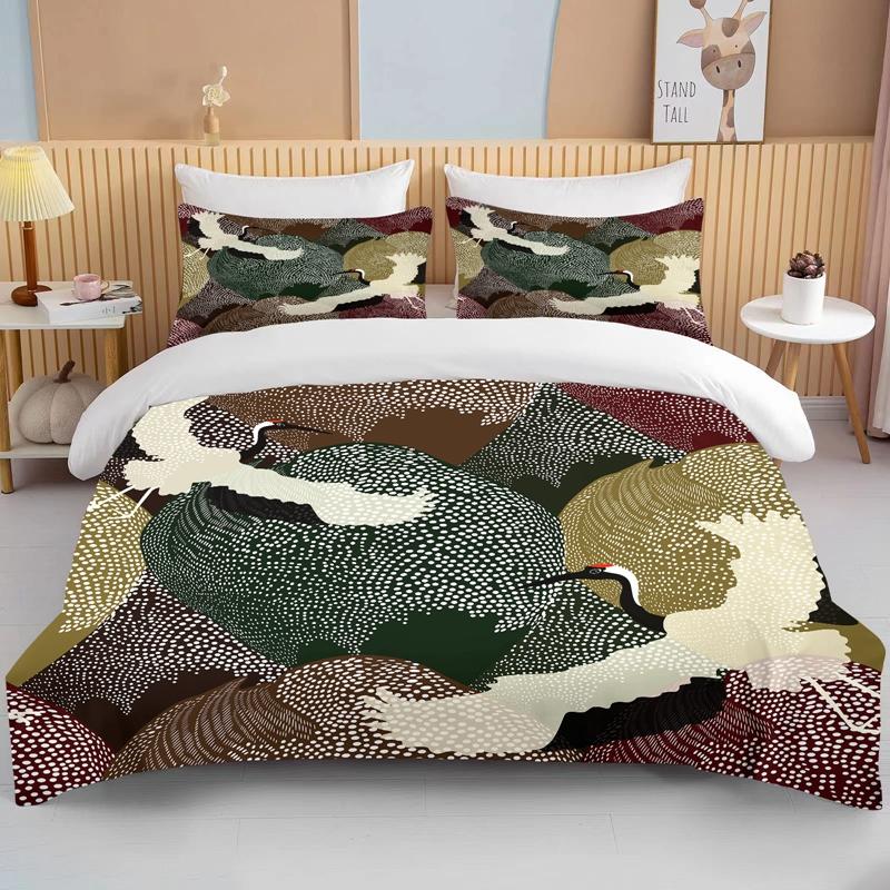 10 Sizes Japanese Kimono Fine Pattern Bedding 3 Piece Set king size double  bedding set microfiber or polyester duvet cover set