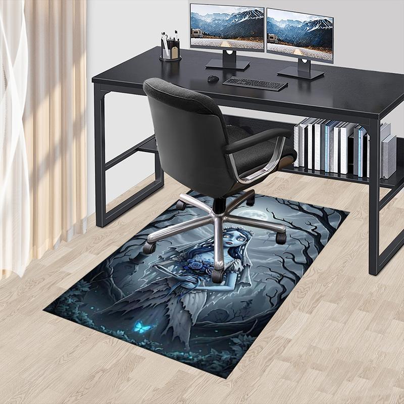 1pc ghostly bride moonlit cemetery Carpet Anti Slip Polyester Floor Mat for office.Bedroom