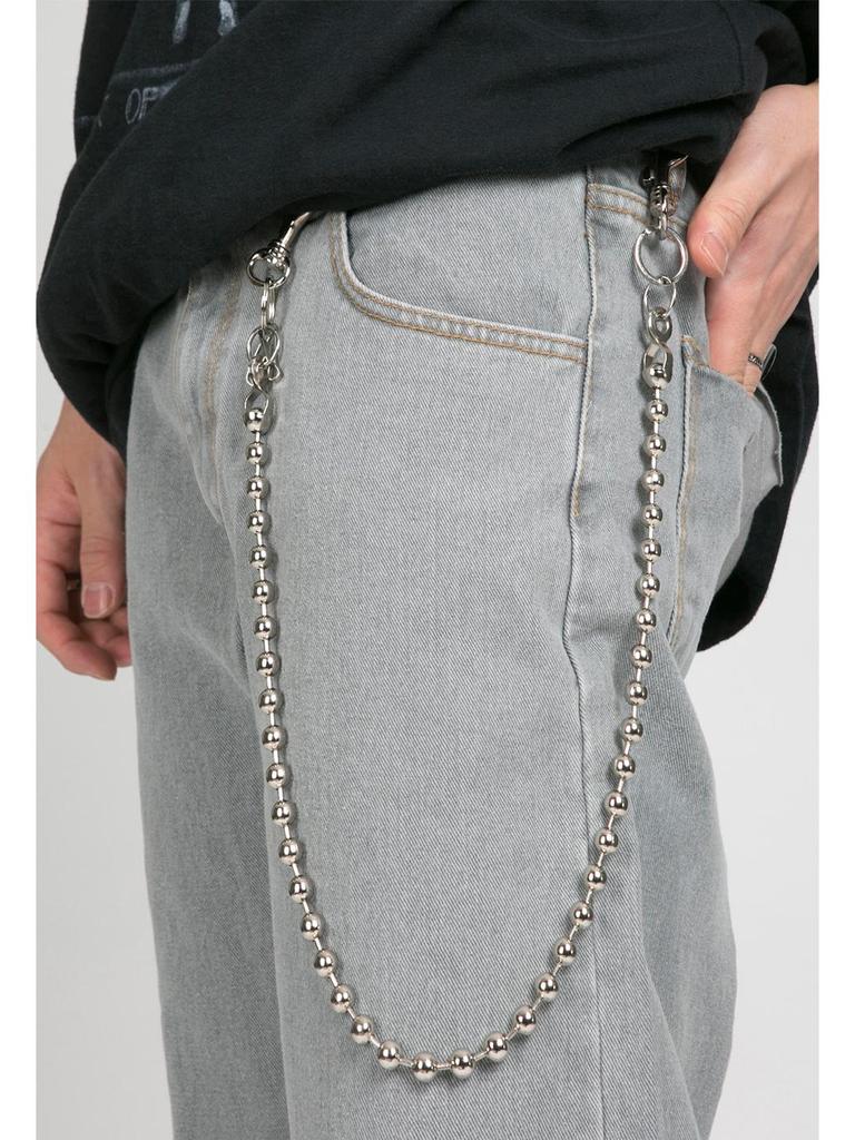 Unisex Hip-Hop Round Bead Trouser Chain - Chic Street Style Waist Chain