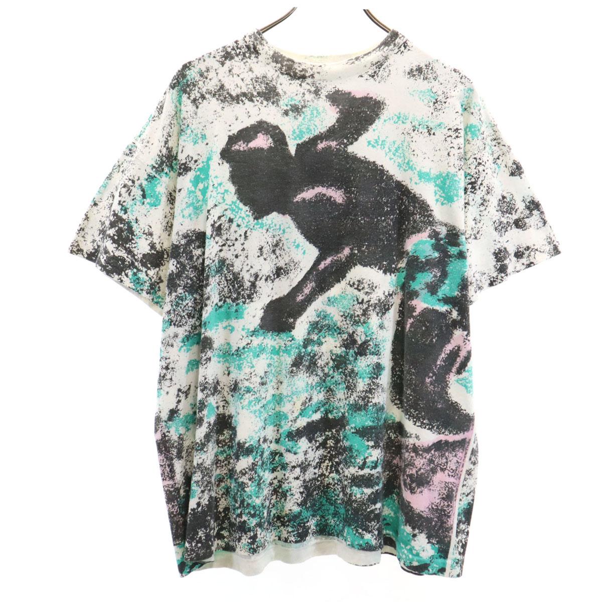 

OLD 80s 90s Made in USA Overall handle Short sleeve Surfer print T-shirt Men s Used