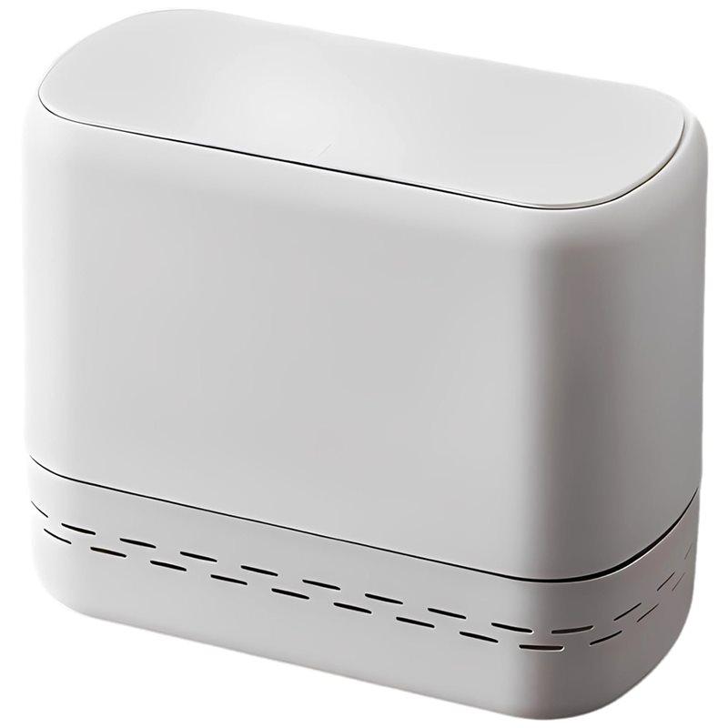 Bathroom Trash Can With Lid, Small Plastic Waste Basket 2.4 Gallon Slim Trash Bin 10 L Narrow For Bedroom, Kitchen