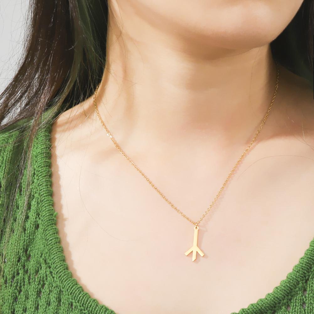 Runa Algiz přívěsek na náhrdelníku Severský amulet Severské pohanské runy Severská mytologie Talisman Šperky z nerezové oceli